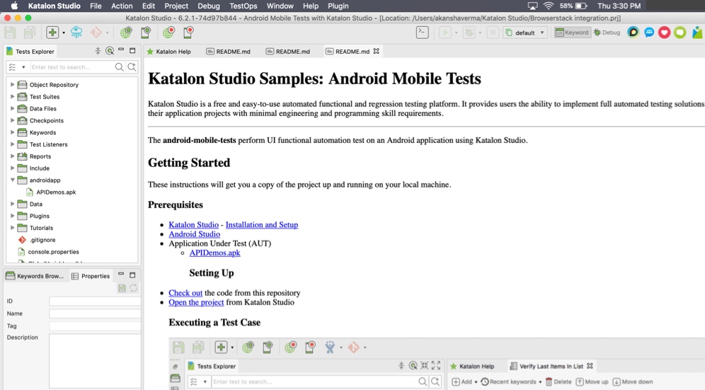 Select App Katalon